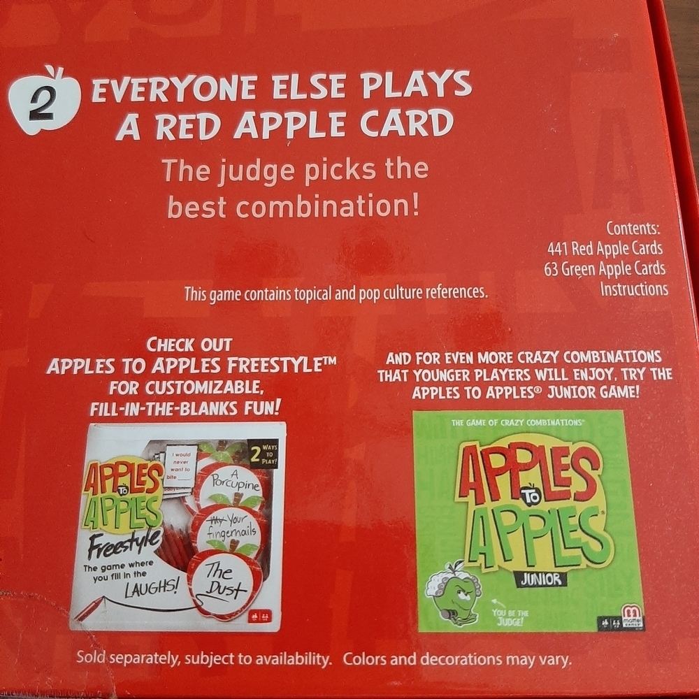 Mattel Apples to Apples Party Game - Vibrant Red and Green - Picture 6 of 7